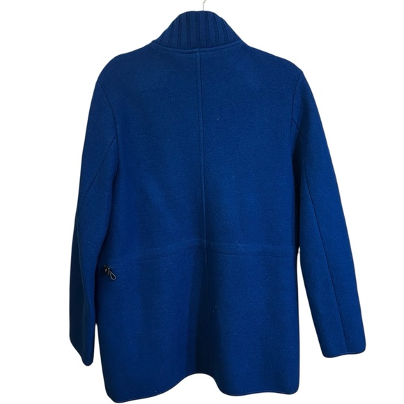 Kurt Geiger Hip Length Zip Front Teal Size 42/US 12 100% Pure Wool Winter Coat. - Picture 5 of 8